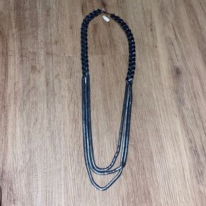Gun metal/ charcoal snake braided chain